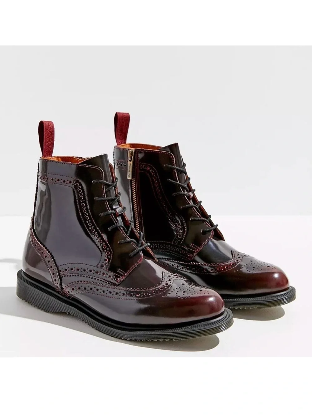 Dr. Marten’s Women’s Oxblood Wingtip Leather Lace-Up Boots - Picture 1 of 4